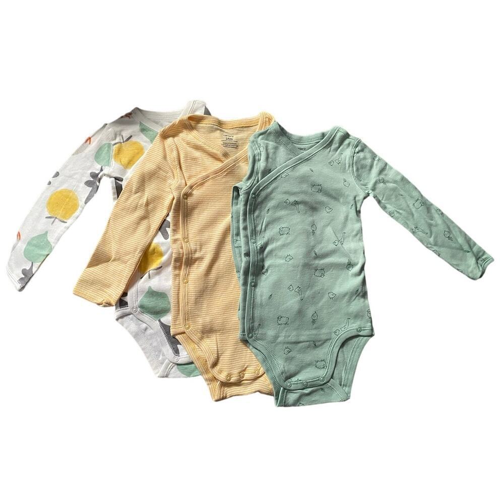 Carter's Baby One-Piece Bodysuit Set in Mint, Yellow & White Prints